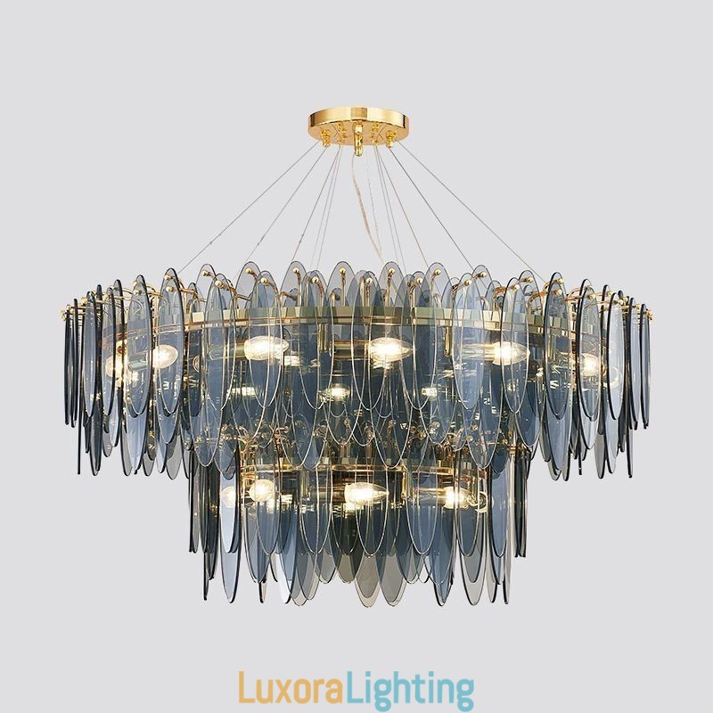 Designer Touch Decorative Modern Round Glass Pendant Light Elegant Glass Chandelier