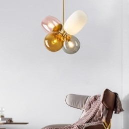 Designer Touch Decorative Nordic Unique Pendant Light Coloured Glass Princess Balloon Light Children