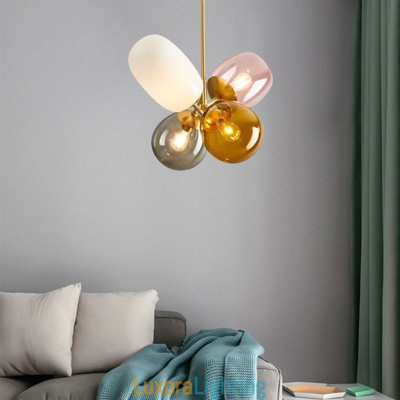 Designer Touch Decorative Nordic Unique Pendant Light Coloured Glass Princess Balloon Light Children