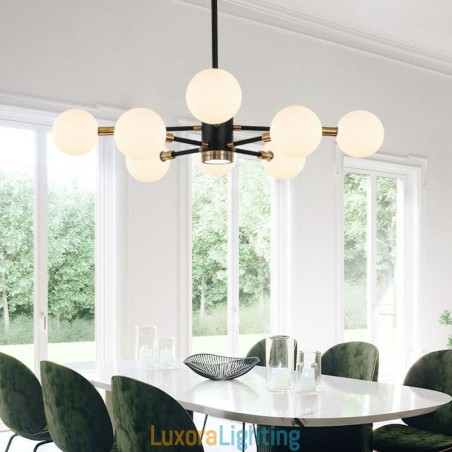 Designer Touch Decorative Nordic Glass Pendant Light Milky White Round Lamp Chandelier Lighting