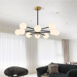 Designer Touch Decorative Nordic Glass Pendant Light Milky White Round Lamp Chandelier Lighting