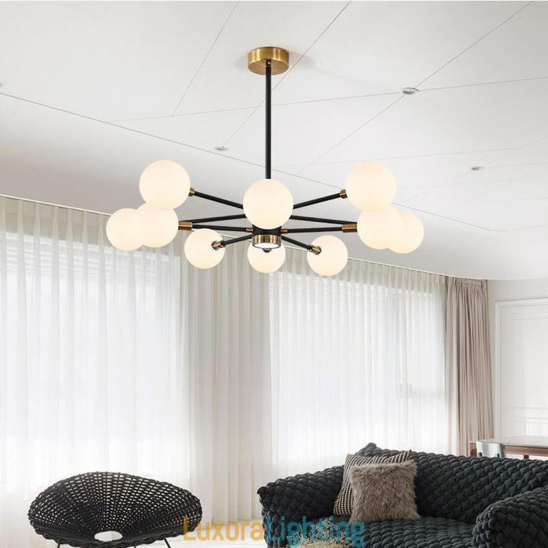 Designer Touch Decorative Nordic Glass Pendant Light Milky White Round Lamp Chandelier Lighting