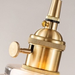 Designer Touch Decorative Jelly Jar Clear Ribbed Glass Pendant Light With Twist Switch