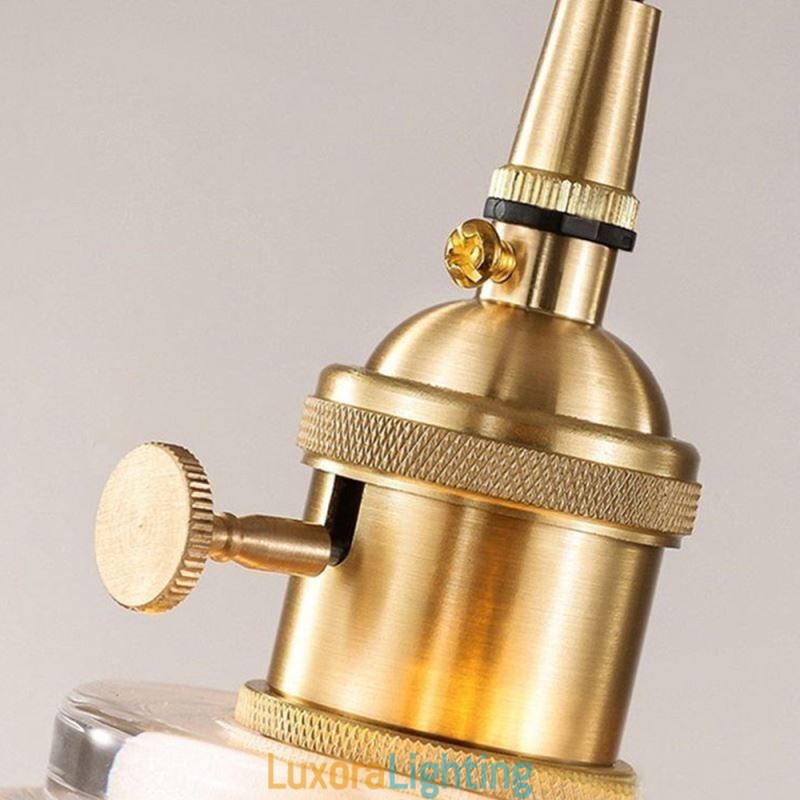 Designer Touch Decorative Jelly Jar Clear Ribbed Glass Pendant Light With Twist Switch