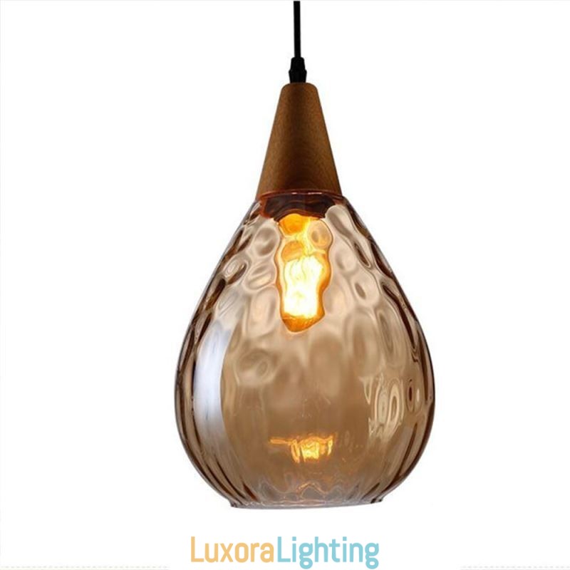 Designer Touch Decorative Pendant Light Teardrop Glass Shade Lamp Light