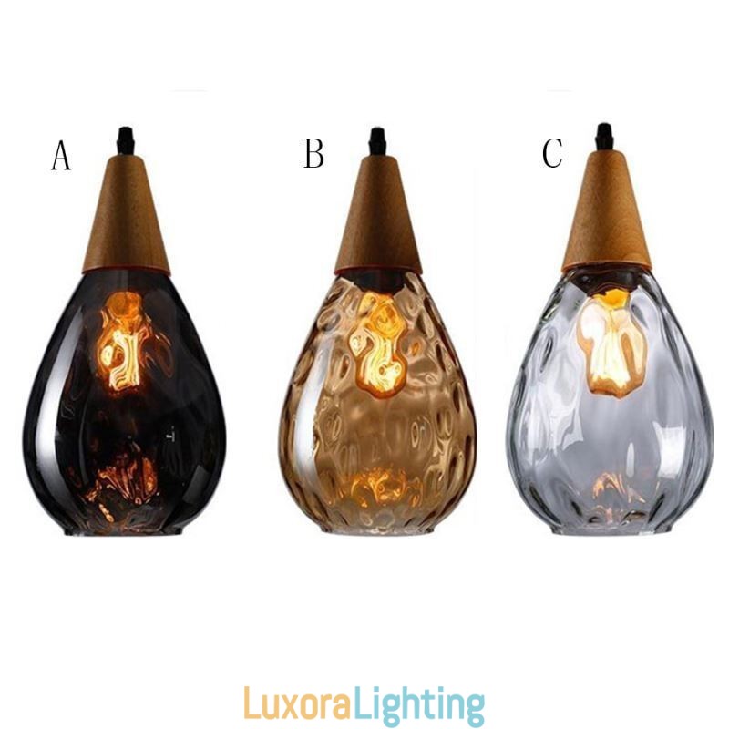 Designer Touch Decorative Pendant Light Teardrop Glass Shade Lamp Light