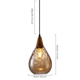 Designer Touch Decorative Pendant Light Teardrop Glass Shade Lamp Light