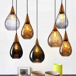 Designer Touch Decorative Pendant Light Teardrop Glass Shade Lamp Light