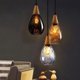 Designer Touch Decorative Pendant Light Teardrop Glass Shade Lamp Light