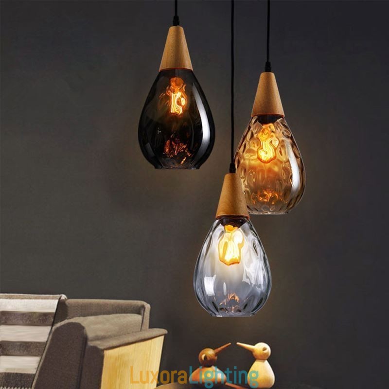 Designer Touch Decorative Pendant Light Teardrop Glass Shade Lamp Light