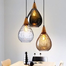 Designer Touch Decorative Pendant Light Teardrop Glass Shade Lamp Light
