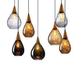 Designer Touch Decorative Pendant Light Teardrop Glass Shade Lamp Light