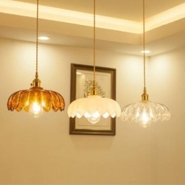 Designer Touch Decorative Modern Retro Glass Pendant Lighting Flower Shade Lamp With Twist Switch Light