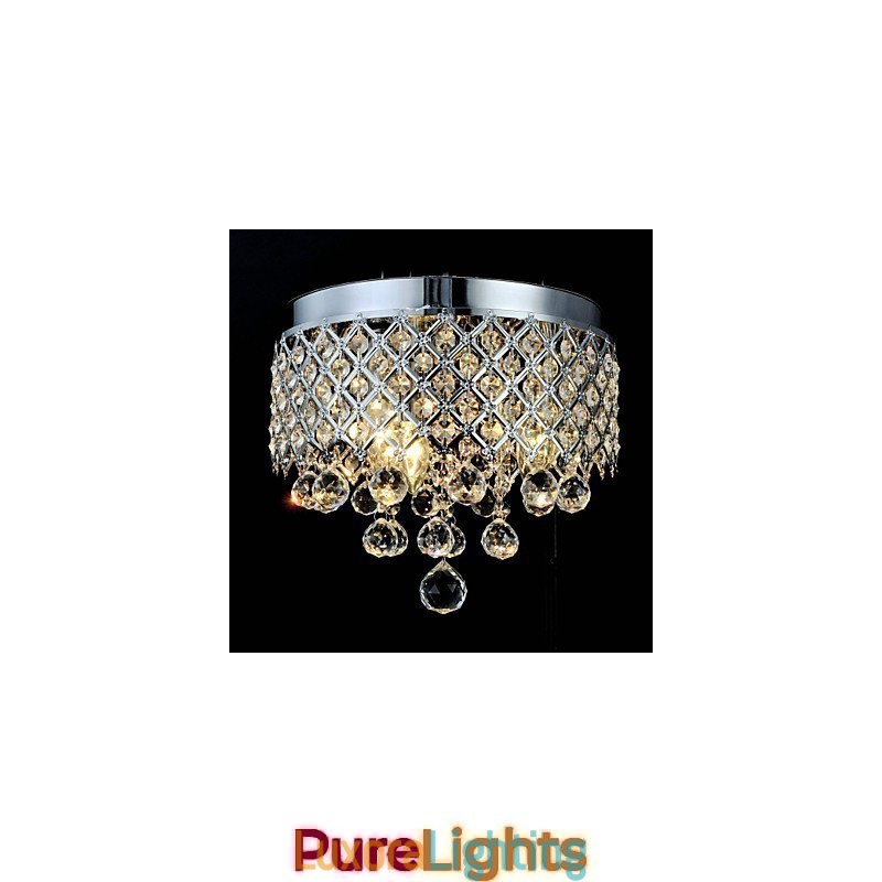 Designer Touch Decorative Traditional Classic Crystal Chrome Metal Flush Mount