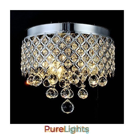 Designer Touch Decorative Traditional Classic Crystal Chrome Metal Flush Mount