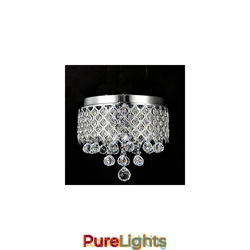 Designer Touch Decorative Traditional Classic Crystal Chrome Metal Flush Mount