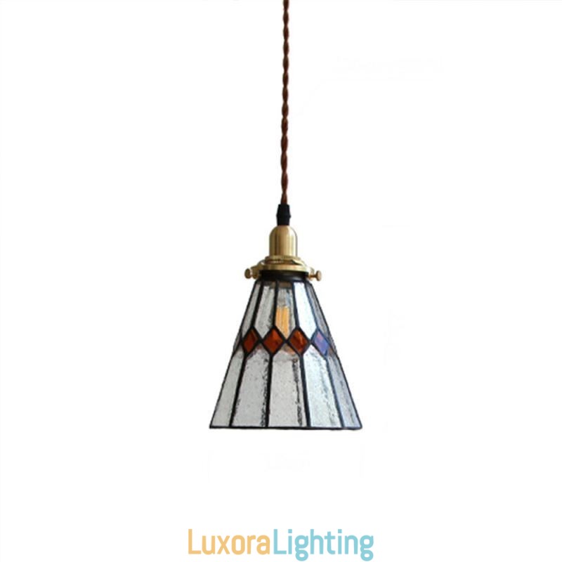 Designer Touch Decorative Rustic Ceiling Light Stained Glass Pendant Light