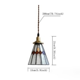 Designer Touch Decorative Rustic Ceiling Light Stained Glass Pendant Light