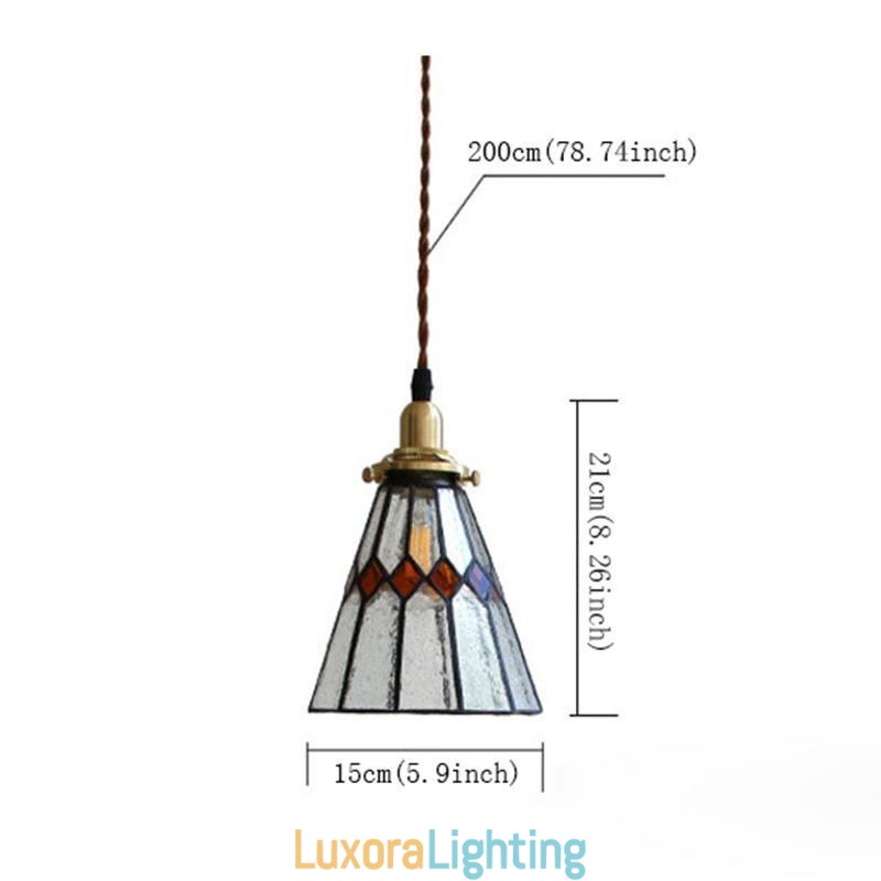 Designer Touch Decorative Rustic Ceiling Light Stained Glass Pendant Light