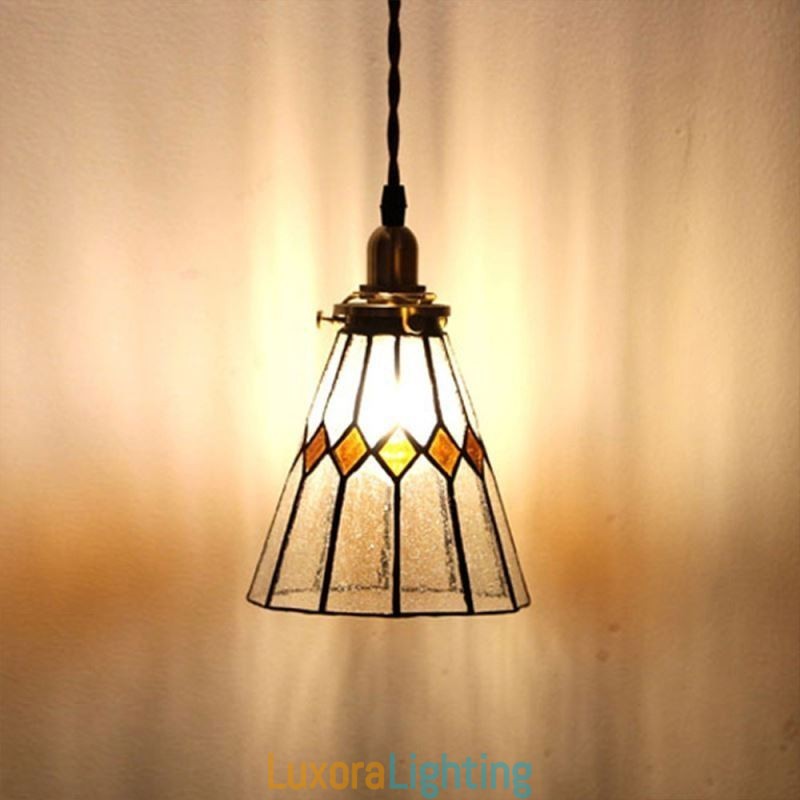 Designer Touch Decorative Rustic Ceiling Light Stained Glass Pendant Light