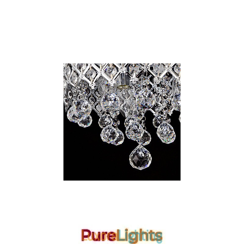 Designer Touch Decorative Traditional Classic Crystal Chrome Metal Flush Mount