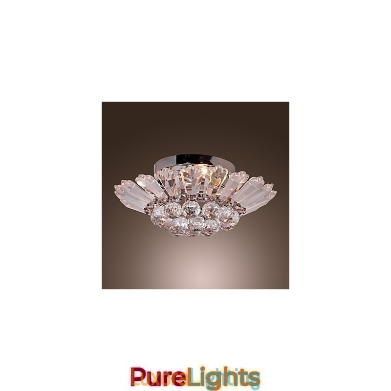 Designer Touch Decorative Modern Semi Flush Mount in Crystal Feature