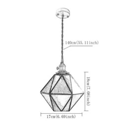 Designer Touch Decorative Geometric Colored Glass Farmhouse Pendant Light