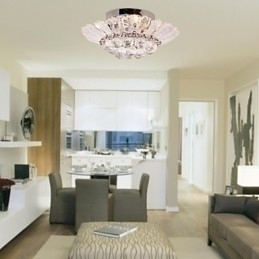 Designer Touch Decorative Modern Semi Flush Mount in Crystal Feature