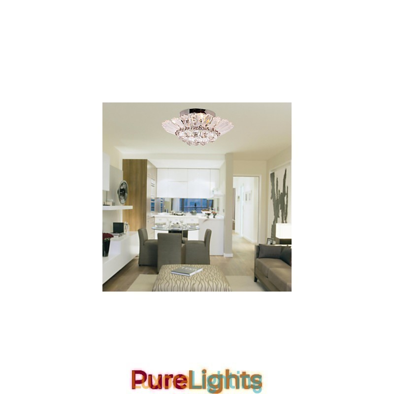 Designer Touch Decorative Modern Semi Flush Mount in Crystal Feature