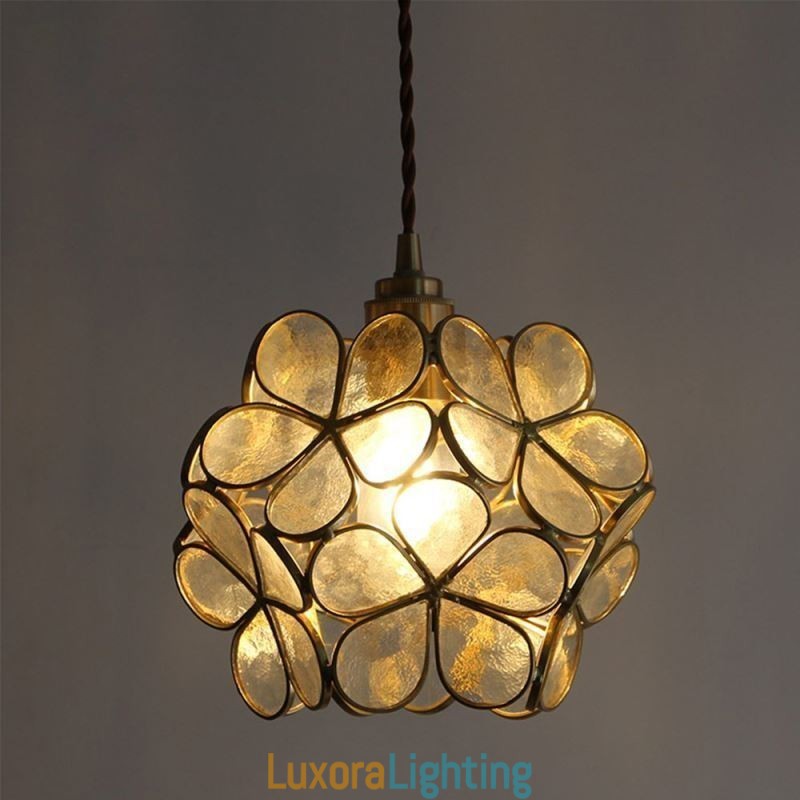 Designer Touch Decorative Nordic Creative Pendant Light Glass Home Lighting Petal Shape Lamp Bedside Lamp