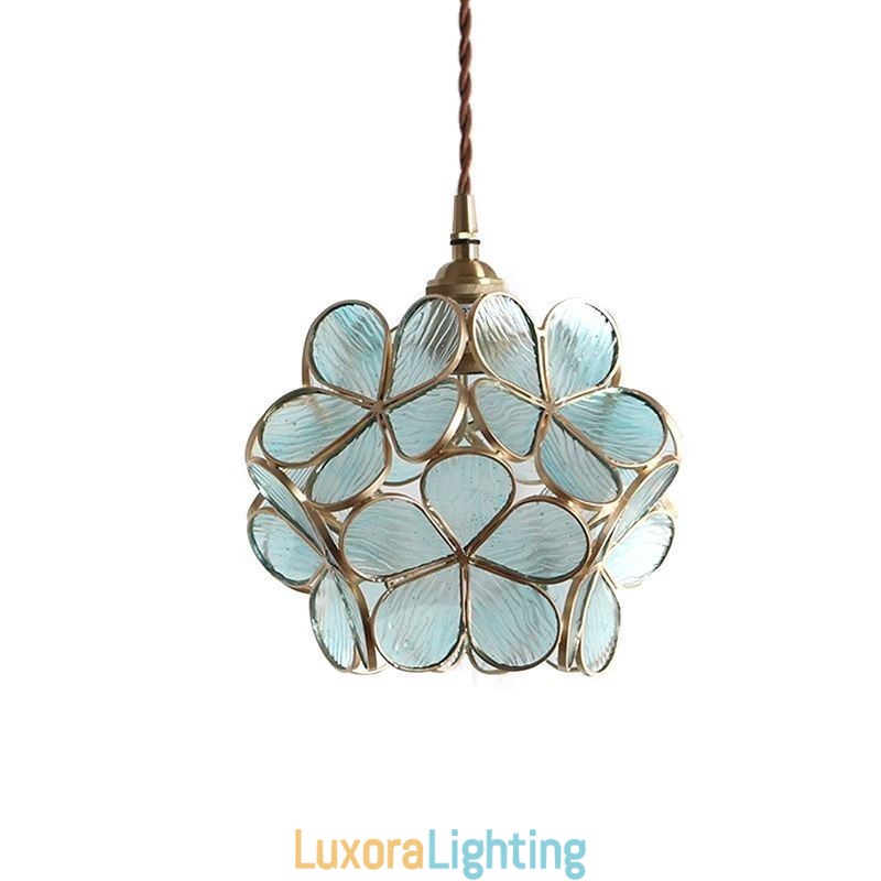 Designer Touch Decorative Nordic Creative Pendant Light Glass Home Lighting Petal Shape Lamp Bedside Lamp