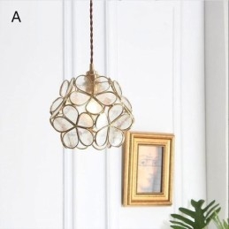 Designer Touch Decorative Nordic Creative Pendant Light Glass Home Lighting Petal Shape Lamp Bedside Lamp