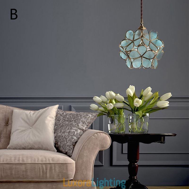Designer Touch Decorative Nordic Creative Pendant Light Glass Home Lighting Petal Shape Lamp Bedside Lamp