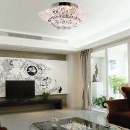 Designer Touch Decorative Modern Semi Flush Mount in Crystal Feature