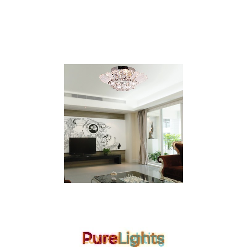 Designer Touch Decorative Modern Semi Flush Mount in Crystal Feature
