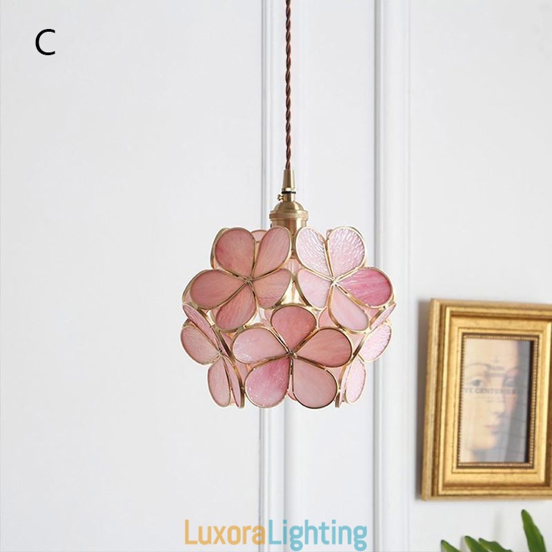 Designer Touch Decorative Nordic Creative Pendant Light Glass Home Lighting Petal Shape Lamp Bedside Lamp