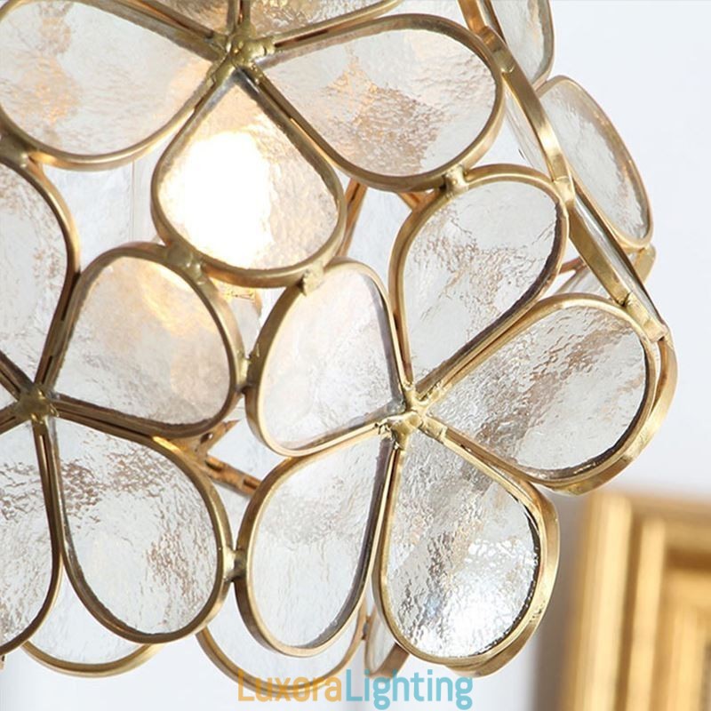 Designer Touch Decorative Nordic Creative Pendant Light Glass Home Lighting Petal Shape Lamp Bedside Lamp