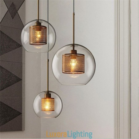 Designer Touch Decorative Nordic Pendant Light Glass Home Lighting Round Ball Shape Lamp Bedside Lamp