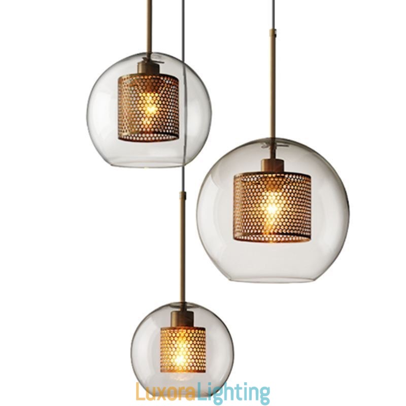 Designer Touch Decorative Nordic Pendant Light Glass Home Lighting Round Ball Shape Lamp Bedside Lamp