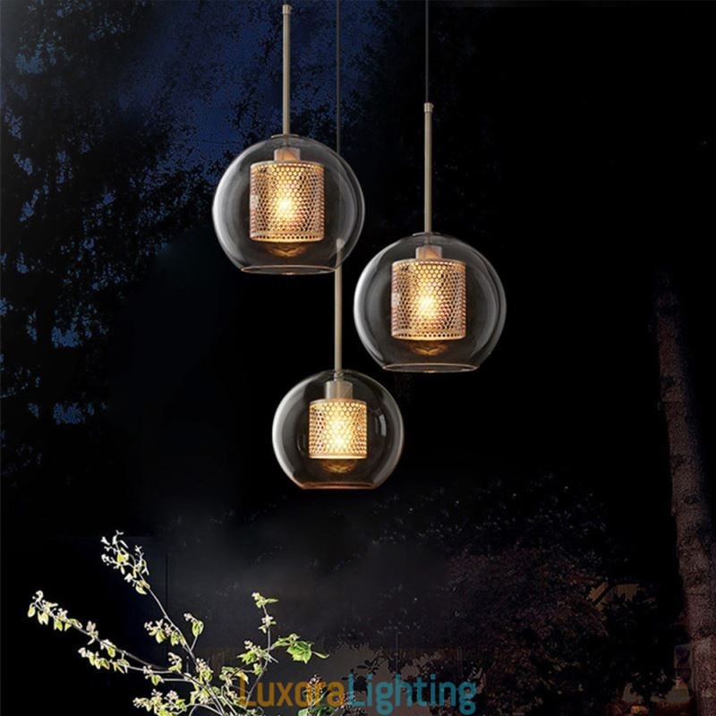 Designer Touch Decorative Nordic Pendant Light Glass Home Lighting Round Ball Shape Lamp Bedside Lamp