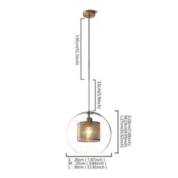 Designer Touch Decorative Nordic Pendant Light Glass Home Lighting Round Ball Shape Lamp Bedside Lamp