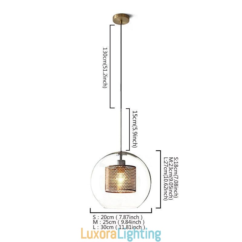 Designer Touch Decorative Nordic Pendant Light Glass Home Lighting Round Ball Shape Lamp Bedside Lamp