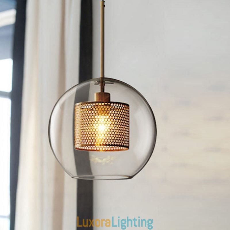Designer Touch Decorative Nordic Pendant Light Glass Home Lighting Round Ball Shape Lamp Bedside Lamp