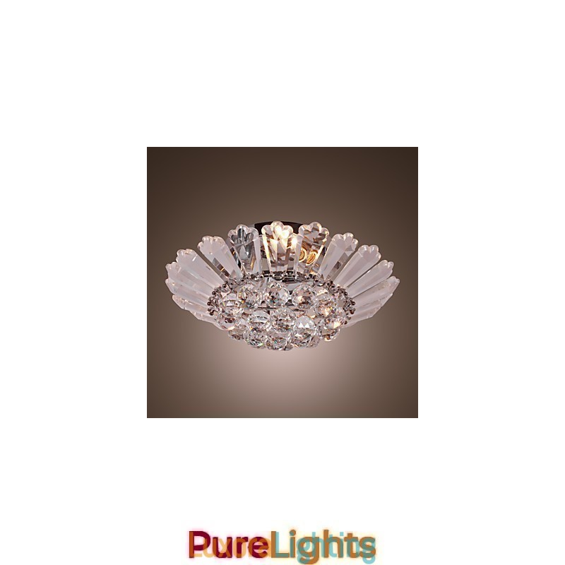 Designer Touch Decorative Modern Semi Flush Mount in Crystal Feature
