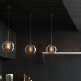 Designer Touch Decorative Nordic Pendant Light Glass Home Lighting Round Ball Shape Lamp Bedside Lamp