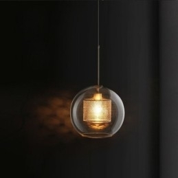 Designer Touch Decorative Nordic Pendant Light Glass Home Lighting Round Ball Shape Lamp Bedside Lamp