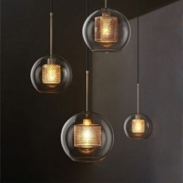 Designer Touch Decorative Nordic Pendant Light Glass Home Lighting Round Ball Shape Lamp Bedside Lamp