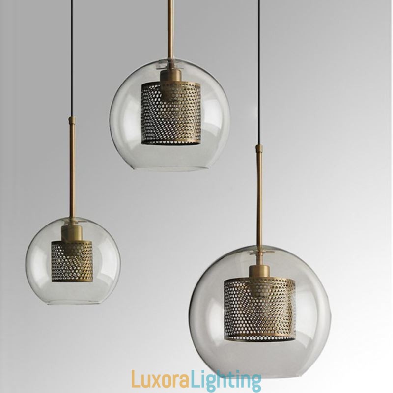 Designer Touch Decorative Nordic Pendant Light Glass Home Lighting Round Ball Shape Lamp Bedside Lamp