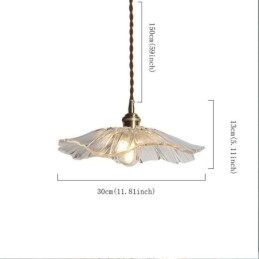 Designer Touch Decorative Lotus Leaf Ribbed Clear Glass Pendant Light Homestay Lamp