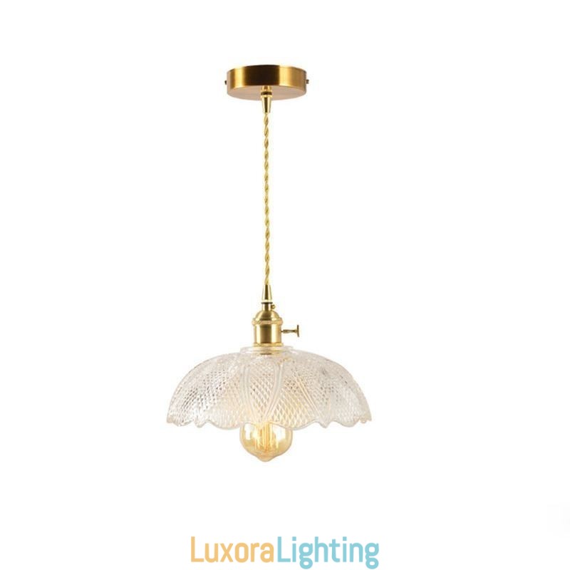 Designer Touch Decorative Large Clear Ribbed Glass Ceiling Light Home Lighting With Twist Switch Lamp Soothing Warmth Light